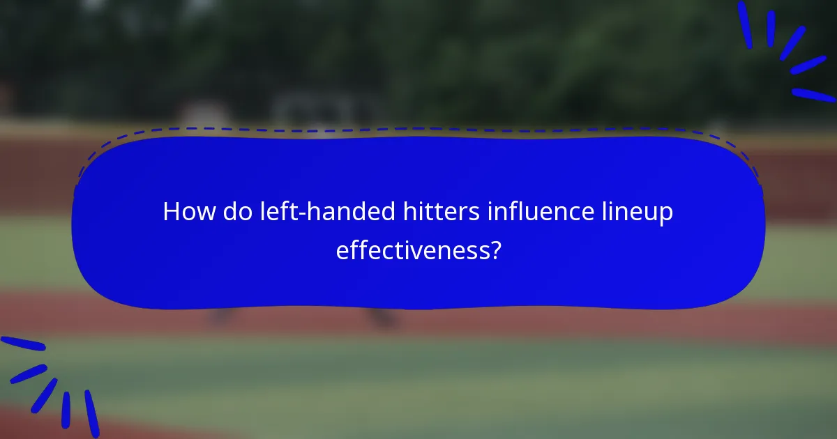 How do left-handed hitters influence lineup effectiveness?