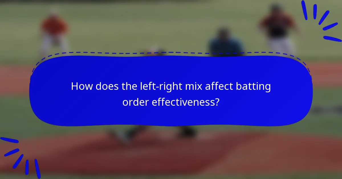 How does the left-right mix affect batting order effectiveness?