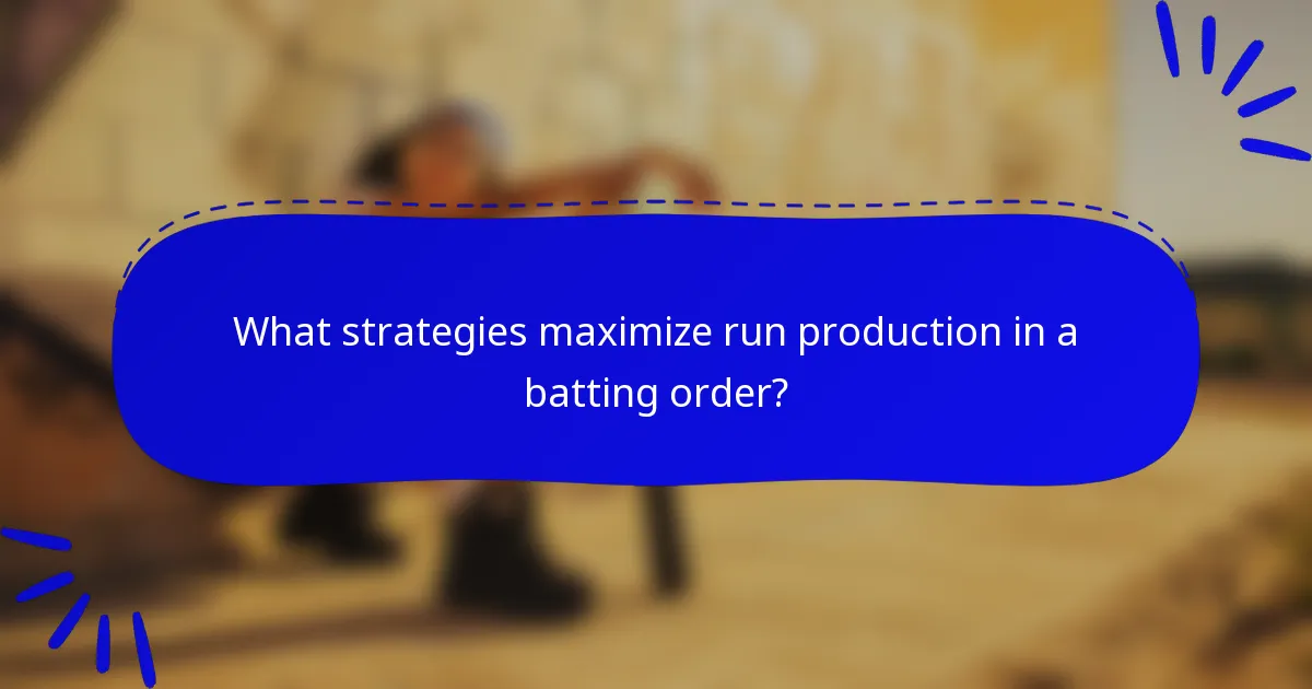 What strategies maximize run production in a batting order?