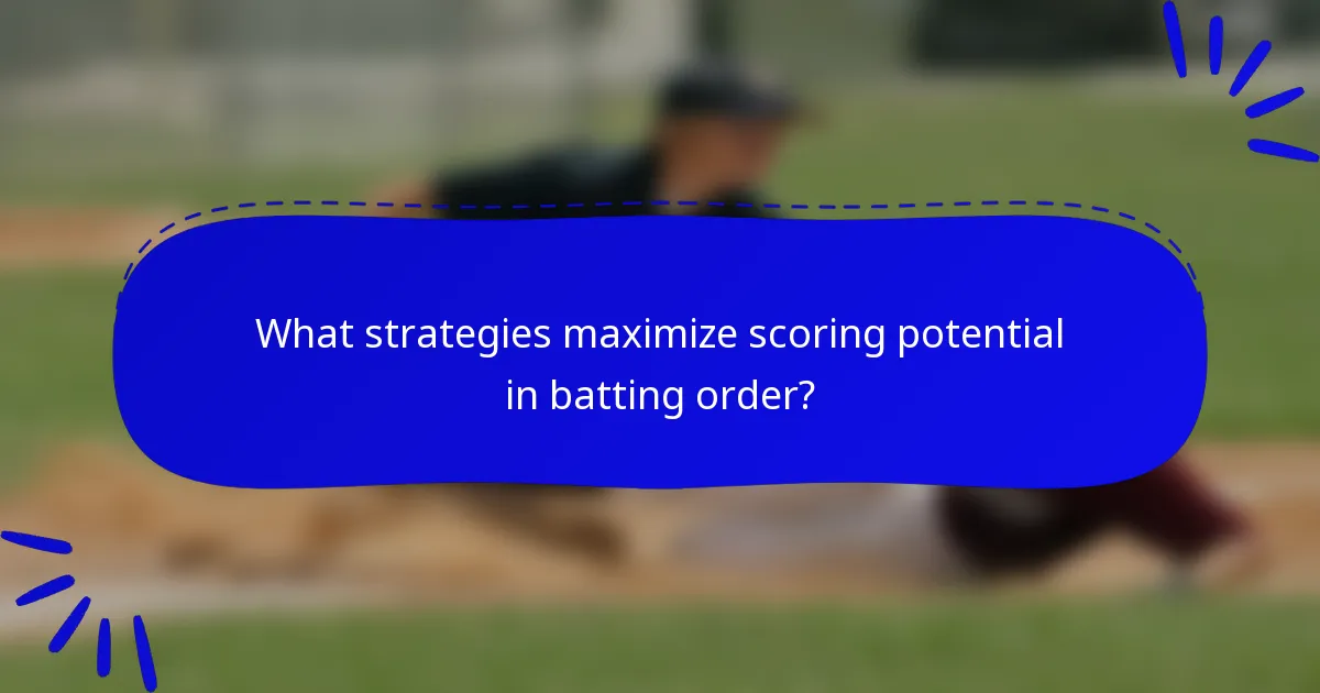 What strategies maximize scoring potential in batting order?