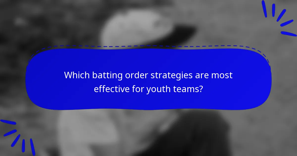Which batting order strategies are most effective for youth teams?