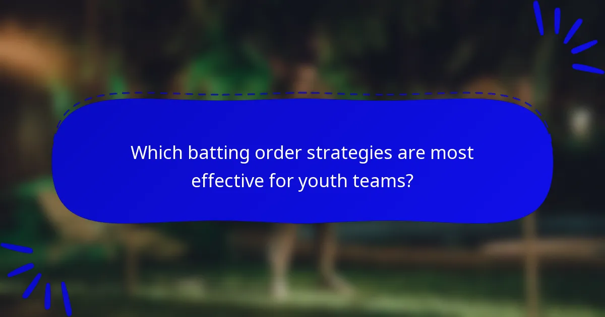 Which batting order strategies are most effective for youth teams?