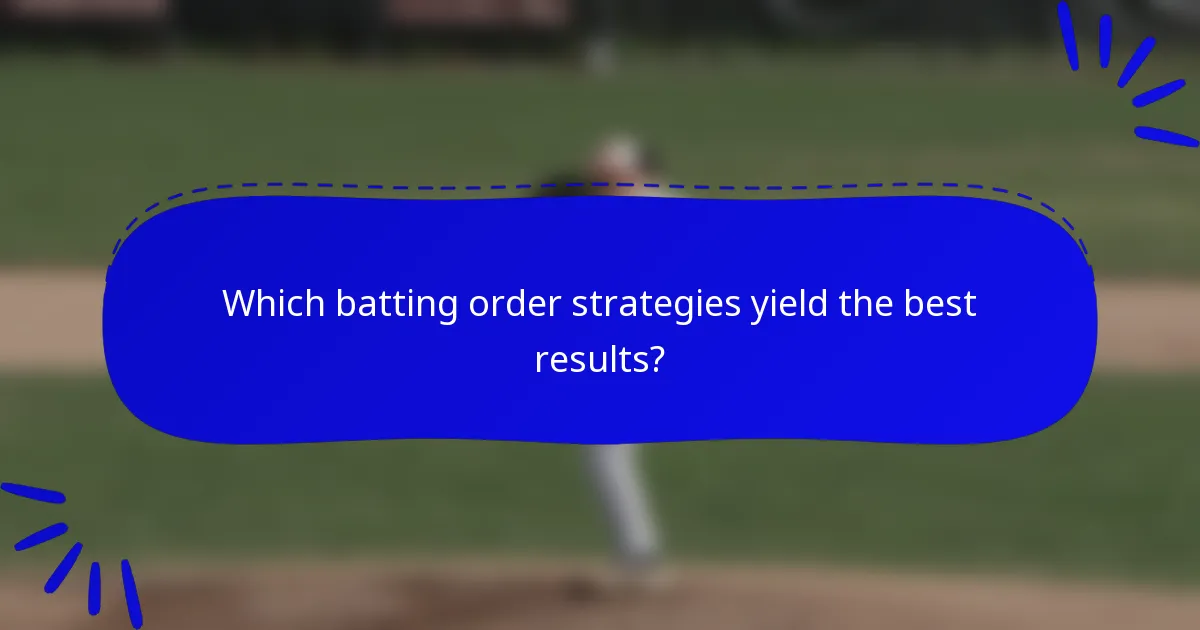 Which batting order strategies yield the best results?