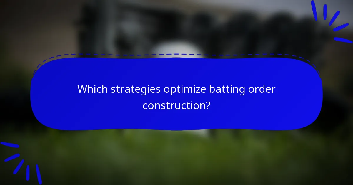 Which strategies optimize batting order construction?